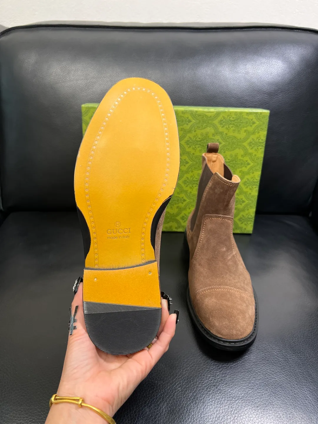 Men's shoes 💰900 Gucci High-quality top crafts Gucci Leather shoes and boots high-top series counter synchronization Original factory configuration, original cowhide imported from Italy, imported water-dyed cow lining, soles: original factory special supply original sole super comfortable, original factory and single goods High quality, welcome to compare and synchronization at the counter, code number 39-44 (customized 45)
